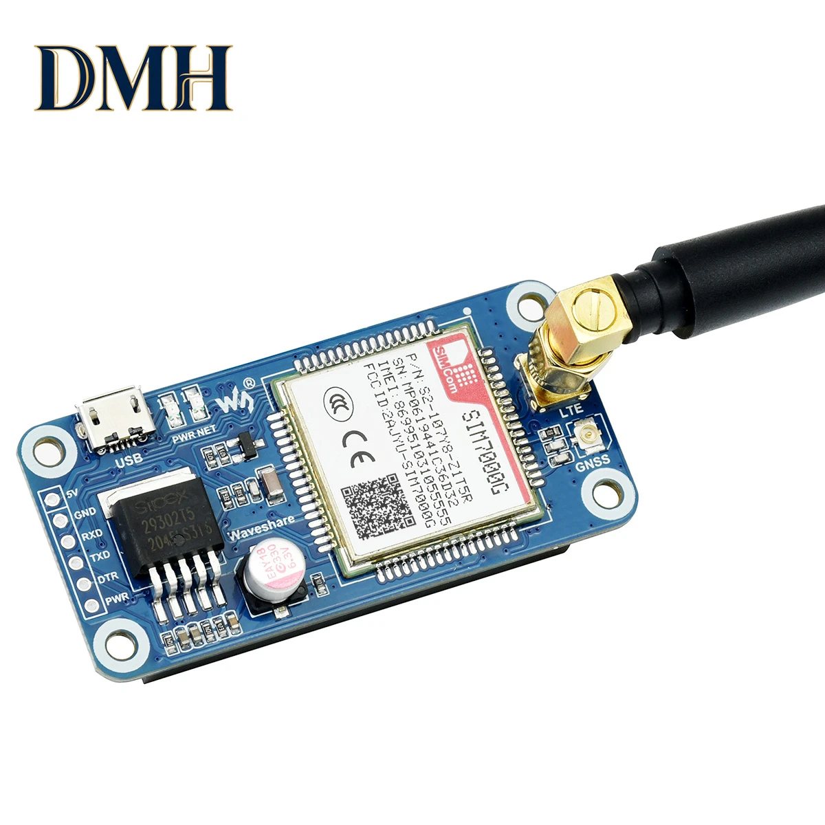 

DMH-Waveshare SIM7000G NB-IoT / Cat-M / EDGE / GPRS HAT для Raspberry Pi с поддержкой глобальных диапазонов GNSS