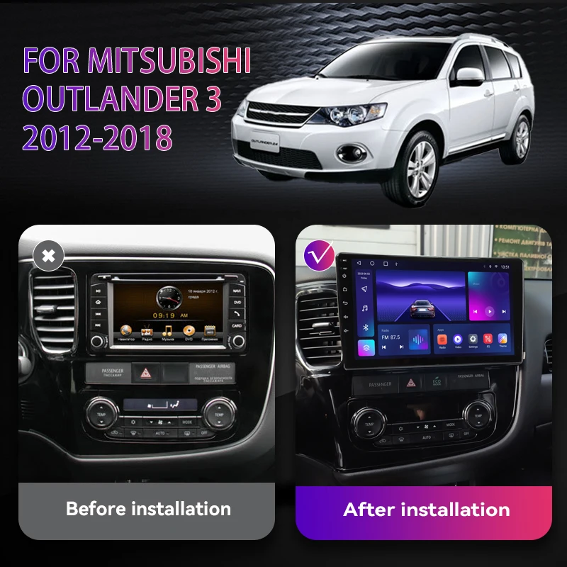 9/10.1 inch 2 Din Car Stereo Radio Fascia Panel For Mitsubishi Outlander 2012-2020 2021 Audio Frame Cover Trim Kit Face Bezel