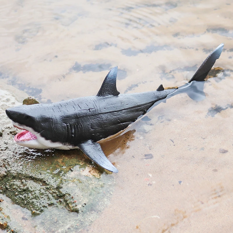 Oenux Sea Life Savage Megalodon Shark Model Action Figure PVC Ocean Marine Animal Educational Collection Toy Kid Gift