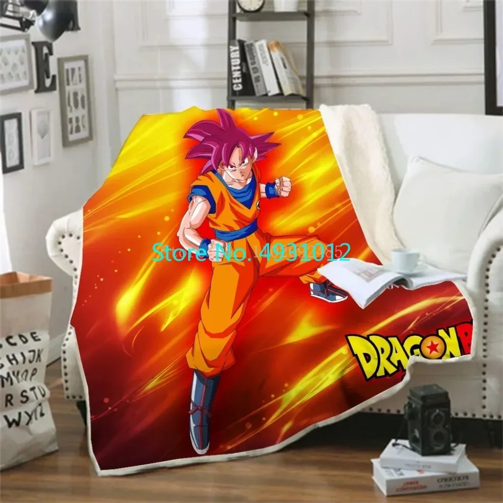 

Одеяло для сна с 3D принтом Dragon Ball в стиле аниме 70x100 см, декор для дивана для спальни, мягкие удобные фланелевые или одеяла из шерпа