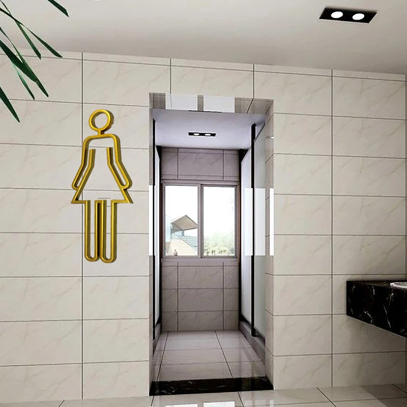 Signage Washroom Signage Acrylic Word Washroom Signage Toilet Door Guide Card Cross-border E-commerce