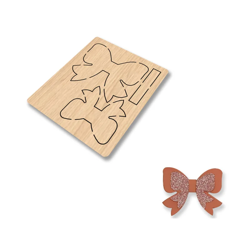 

SIZZIXDIES MY208 Full Series Double Bow Hair Clip Wooden Cutting Dies Suitable For Most Cutting Machines