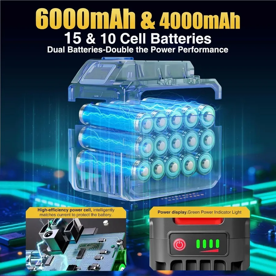 منفاخ أوراق شجر لاسلكي مع بطارية وشاحن مصمم لتنظيف الفناء حتى 1000000 دورة في الدقيقة أداة محمولة خفيفة الوزن مع Exte