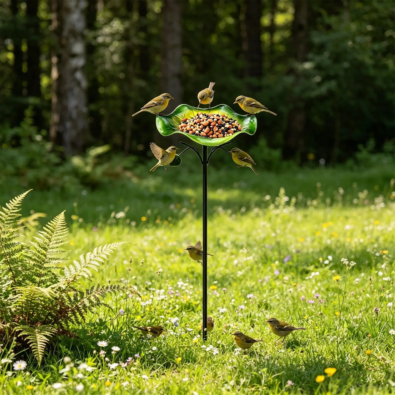 

Красочная поилка-фонтан для птиц Bee Hydration Station для улицы, двора, сада, патио, веранды, балкона, террасы