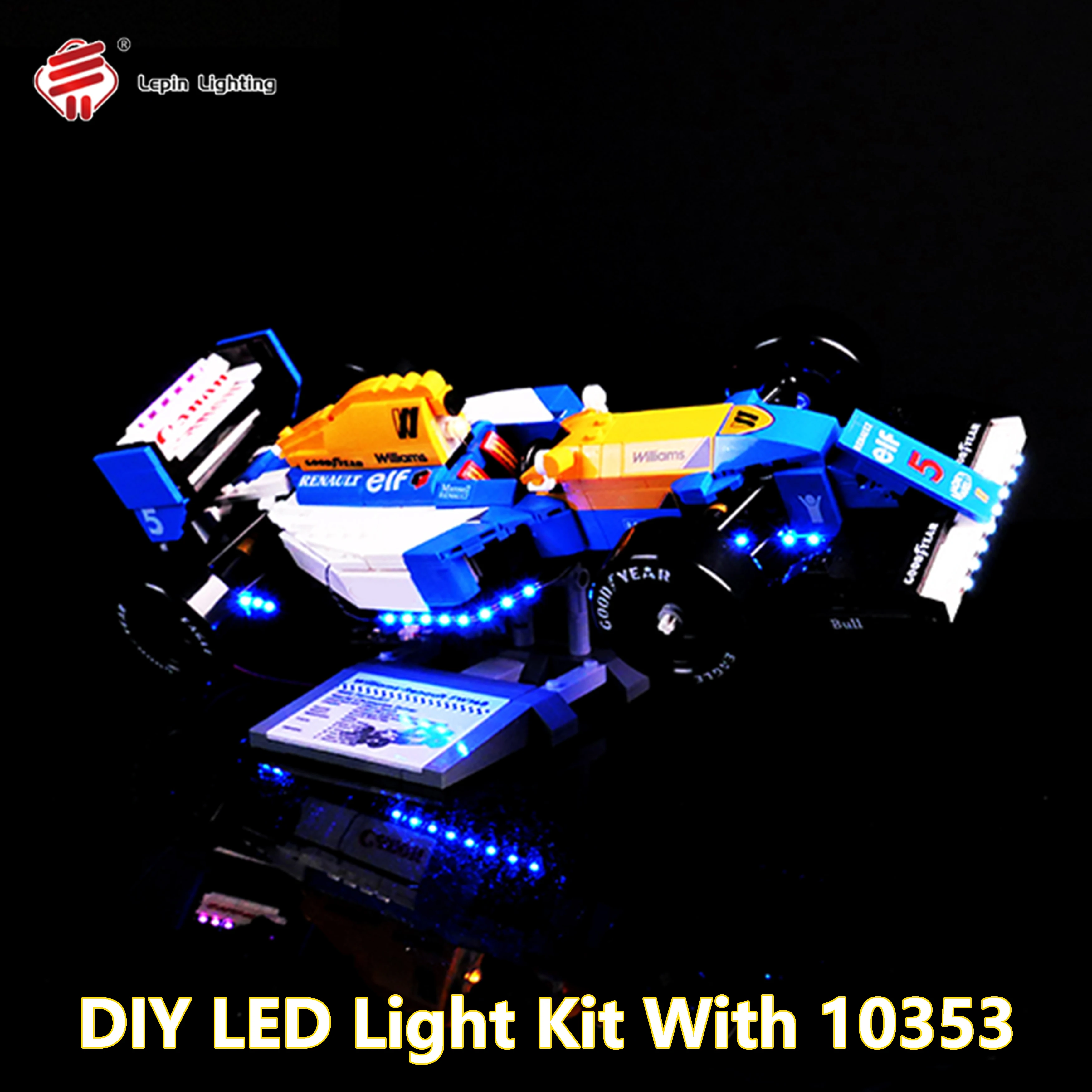 Zdalnie Sterowany Zestaw Oświetlenia LED do Modelu Samochodu Wyścigowego 10353, Zestaw Dekoracyjnych Lamp do Modeli z Klocków, Akcesoria do Ekspozycji, Prezent
