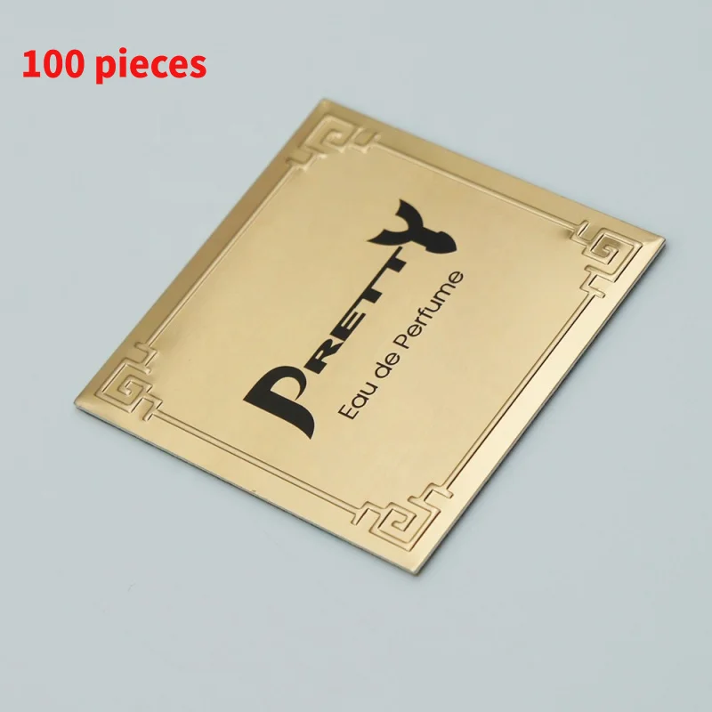 

10 0.Zhang.Custom.Custom luxury 3d metal golden nameplate embossed debossed logo stickers perfume labels