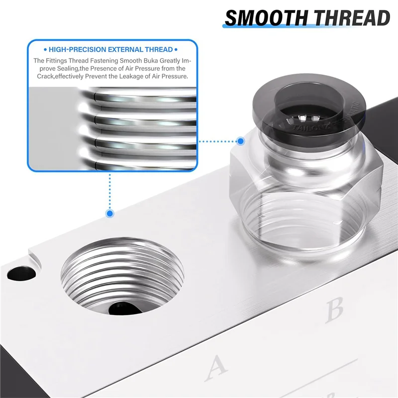 

AB41-5Pcs 1/4Inch NPT 5 Way 3 Position Air Hand Lever Operated Valve Pneumatic Solenoid Valve Manual Control 4H210-08