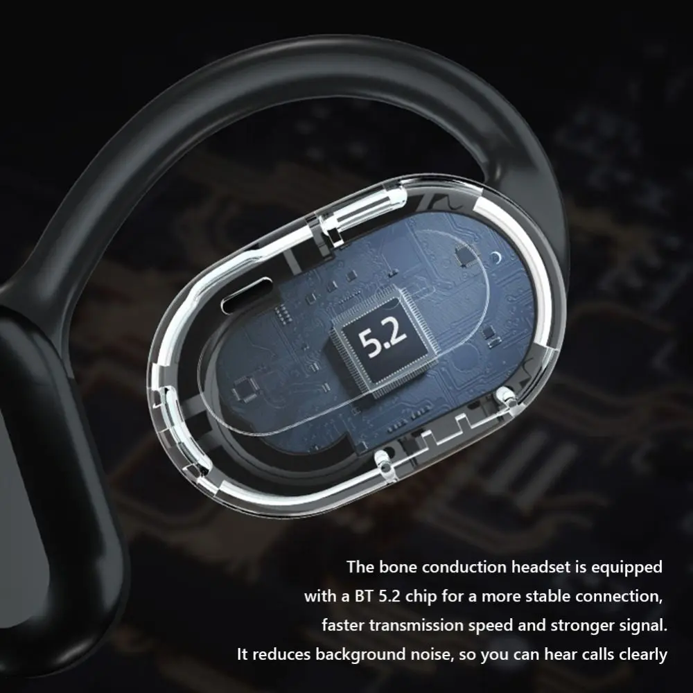 Auriculares inalámbricos con Bluetooth, cascos completamente abiertos, conducción de aire, gancho para la oreja, manos libres, cancelación de ruido, audífonos deportivos