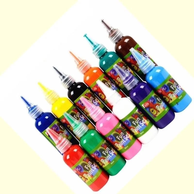 12 Colors 30ml Child Fun Finger Painting Acrylic Paints Artist Student Drawing Tool Office School Supply Creative Stationery