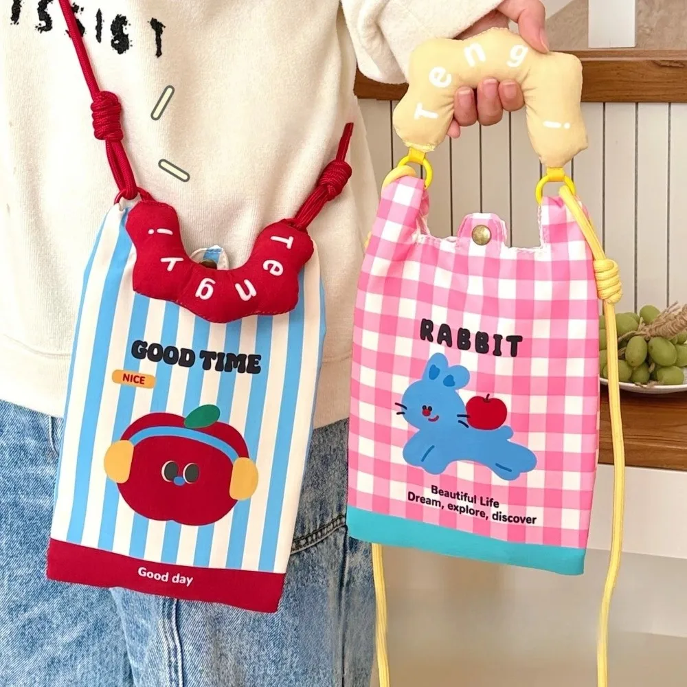 

Trendy Cute Design Cartoon Phone Bag Adjustable Strap with Handle Small Item Storage Bag Lightweight Shopping Bag for Women