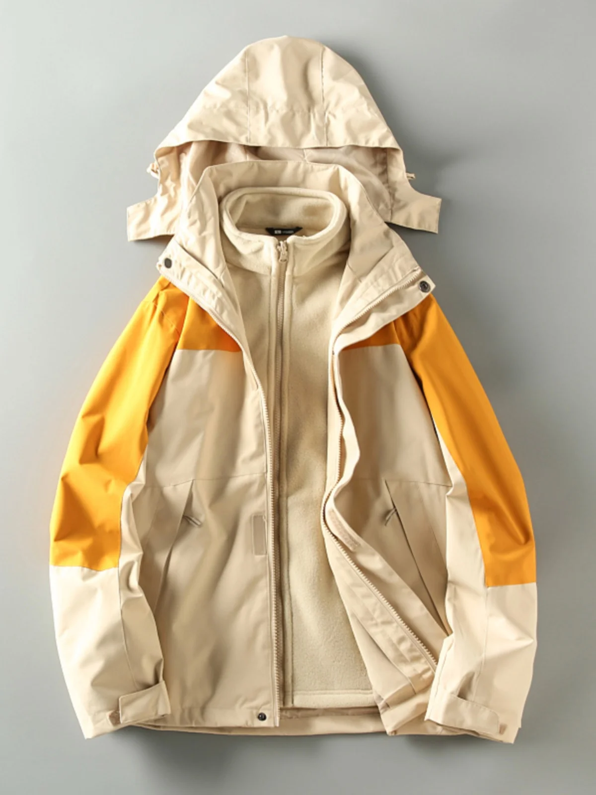 

Комплект из двух предметов для пары: ветрозащитная и водонепроницаемая куртка-трансформер (2-в-1) для активного отдыха, модный осенне-зимний вариант для мужчин и женщин