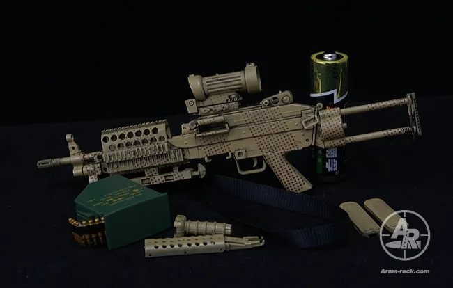 Estante de brazos de soldado MK46 MK48, ametralladora negra/arena, modelo militar de plástico, juguete apto para figura de acción de 12 pulgadas, 1/6