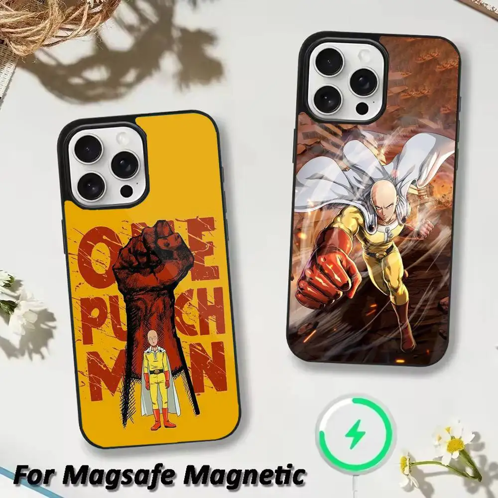 

Saitama Of One P-Punch Man Phone Case For iPhone 17,16,15,14,13,12,Plus,Pro,Max for Magsafe Magnetic Wireless Charging