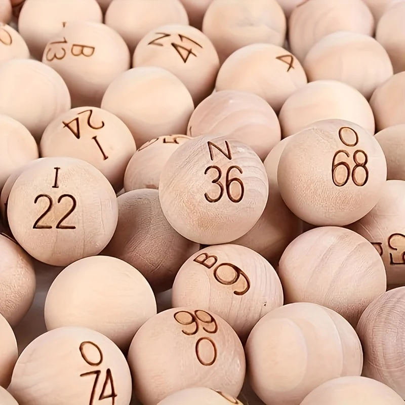 

75 Bingo Balls, No Other Accessories Included. 75pcs Set of 7/8-inch Bingo Balls Solid Wood Replacement Bingo Game Balls
