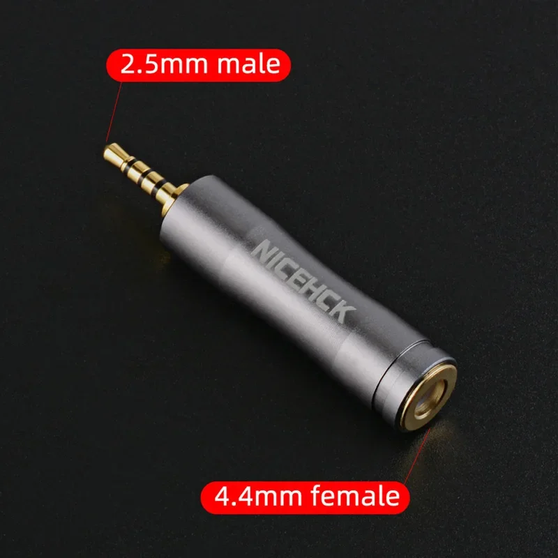 NiceHCK słuchawki hi-fi przejściówka 4.4mm żeńskie do 3.5mm 2.5mm drut malarski złącze pozłacane gniazdo Audio akcesoria douszne — zdjęcie produktu 4
