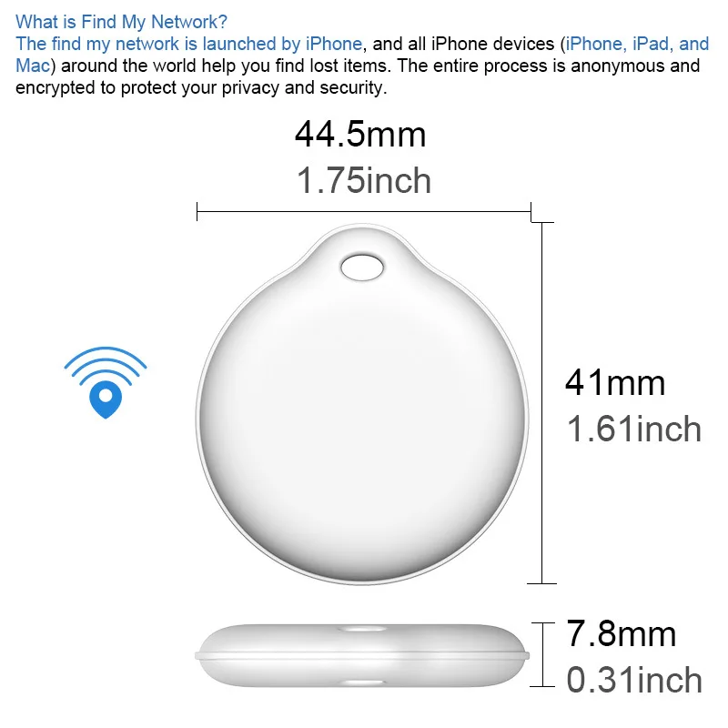 ZLRLMHY para rastreador GPS auriculares equipaje IOS MFi buscador Anti pérdida buscador de seguridad rastreador Apple etiqueta inteligente encontrar mi llave