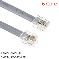 Cable de puente de 6 núcleos para NXT EV3, Cable de datos de Robot de juguete, línea telefónica de seis núcleos, Conector de enchufe Modular de teléfono RJ11, 6P6C, 6 pines, color gris