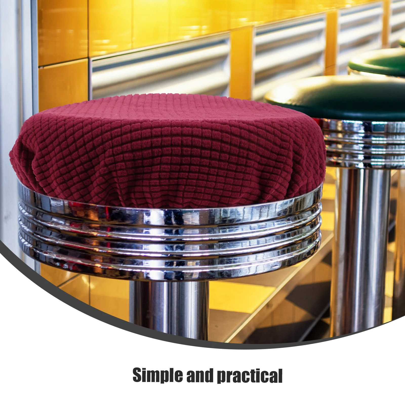 

Round Stool Polyester Seat Covers for Chairs Home Use Anti Dust Chair Cover Protector Dining Foldable Chair Cover