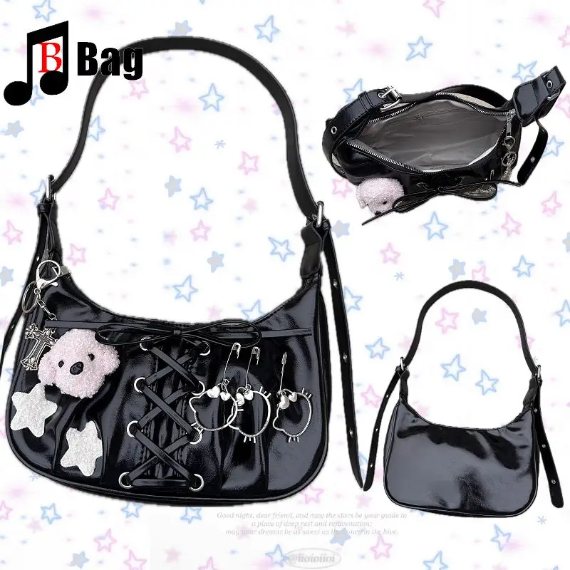 

Женская сумка в стиле ретро с милой собакой, сумки на одно плечо, японская/корейская Y2K Spice Girl, субкультура, игривая универсальная сумка-мессенджер
