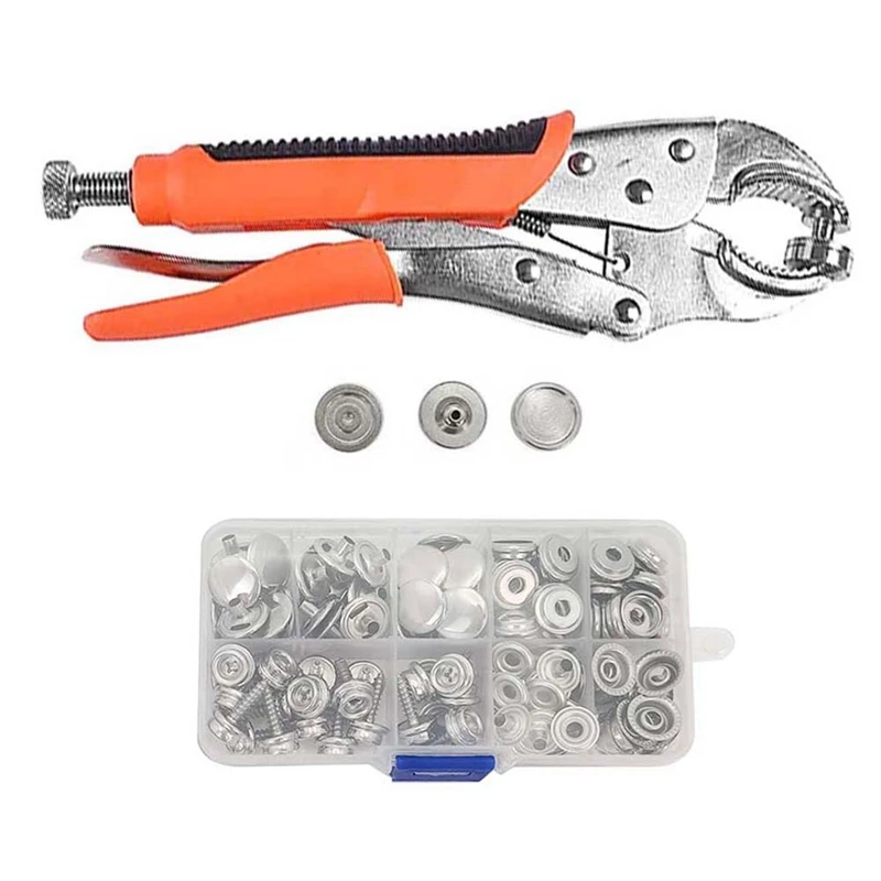 Adjustable Pliers For Snap Buttons Snap Fastener Kit, Snap Fastener Tool Kit With Snap Button Set For Canvas,Boat Covers