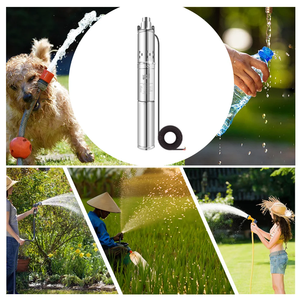 750W 48V DCVolt Solar Deep Well Pump With Built In MPPT Controller Stainless Steel Brushless Solar PV DC Water Pump