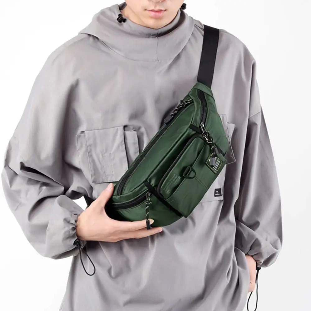 عادية نايلون الرجال الخصر حزمة مراوح بلون متعدد جيب الذكور الحقيبة محفظة مكافحة سرقة سعة كبيرة بوم الورك حقيبة #4