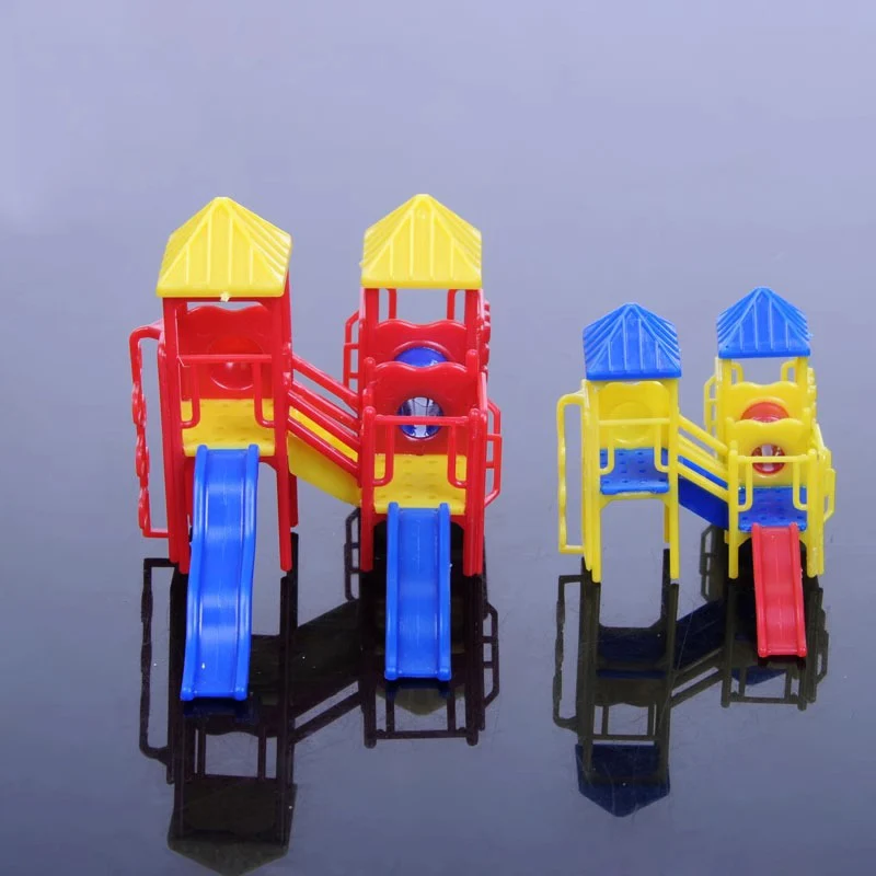 Miniature Slide/Fitness Equipment Model Kid Toys City Park Amusement Equipment Children's Playground Slide Pretend  Diorama Kits