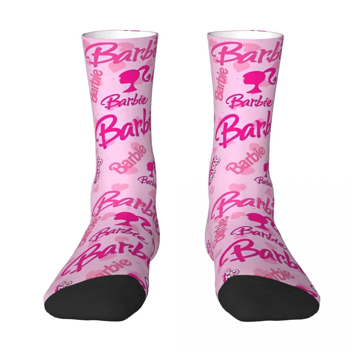 Medias con logotipo de Barbie, calcetines divertidos estampados, calcetines antideslizantes de otoño, calcetines cómodos para correr para hombres