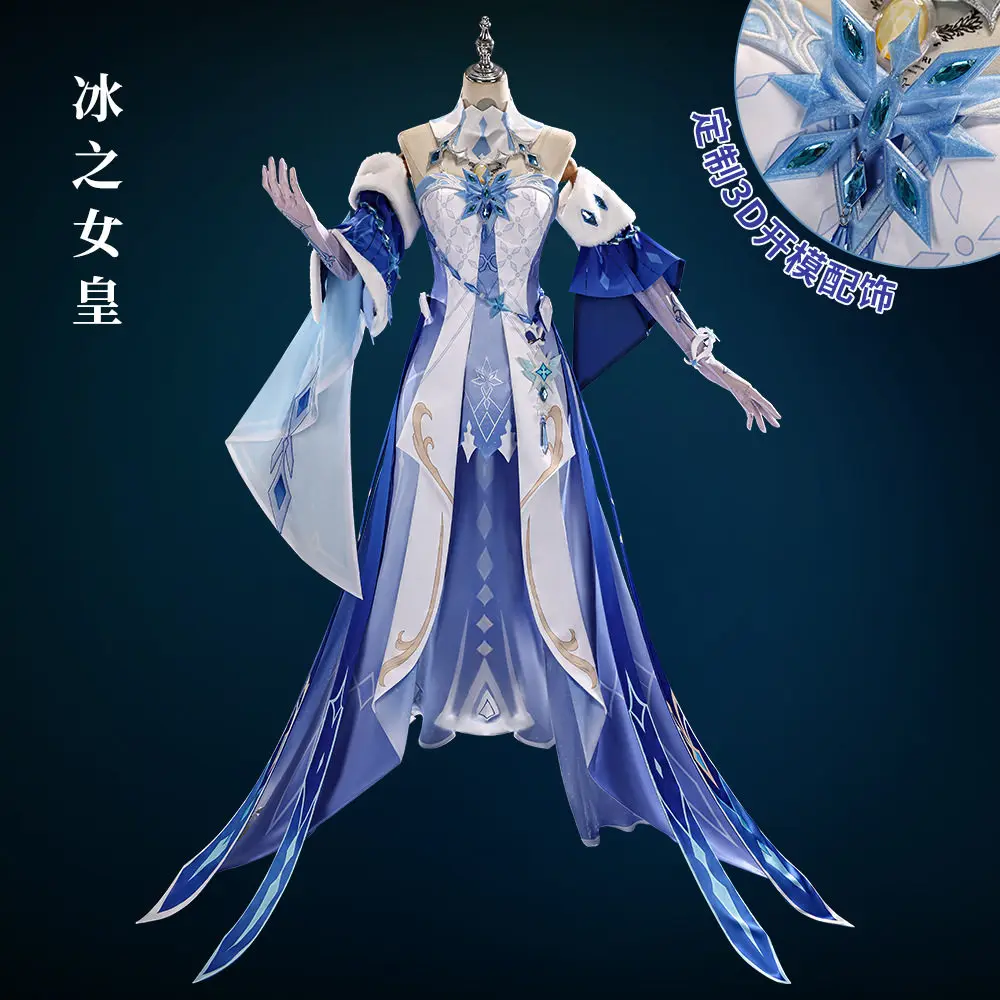 Genshin Impact Tsaritsa Anastasia Cosplay Costume for New Year Game Convention Winter Festival and Studio Photo Shoot