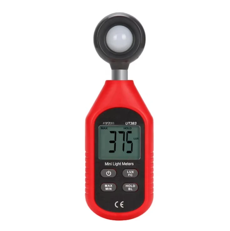 Mini Medidor de Iluminancia UT383, Luxómetro Digital de 200,000 LUX, Medidor de Luminancia Lux Fc, Iluminómetro de Prueba Máxima y Mínima, Fotómetro