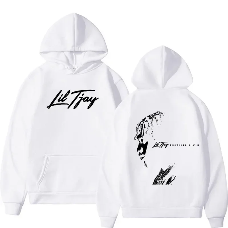 Rapper Lil Tjay Graphic Hoodie Destined 2 Win Music Album Pullover Sweatshirt Men Women Hip Hop Fashion Hooded Gothic Streetwear