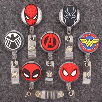 Cartoons Hero Logo estilo insignia carrete enfermera trabajadores Enfermera titular de la identificación chica niño retráctil Tarjeta De Nombre titular accesorio