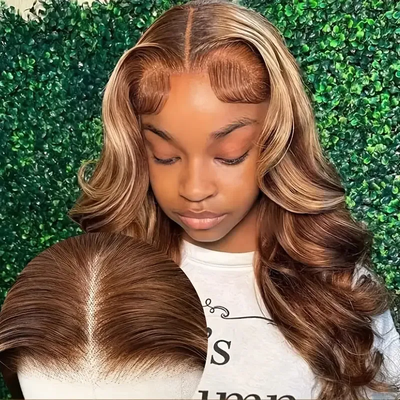 

Ready To Go Highlight Glueless Wig Body Wave 5x5 HD Lace Closure Wig Honey Blonde Ombre Lace Front Wig Colored Human Hair Wigs