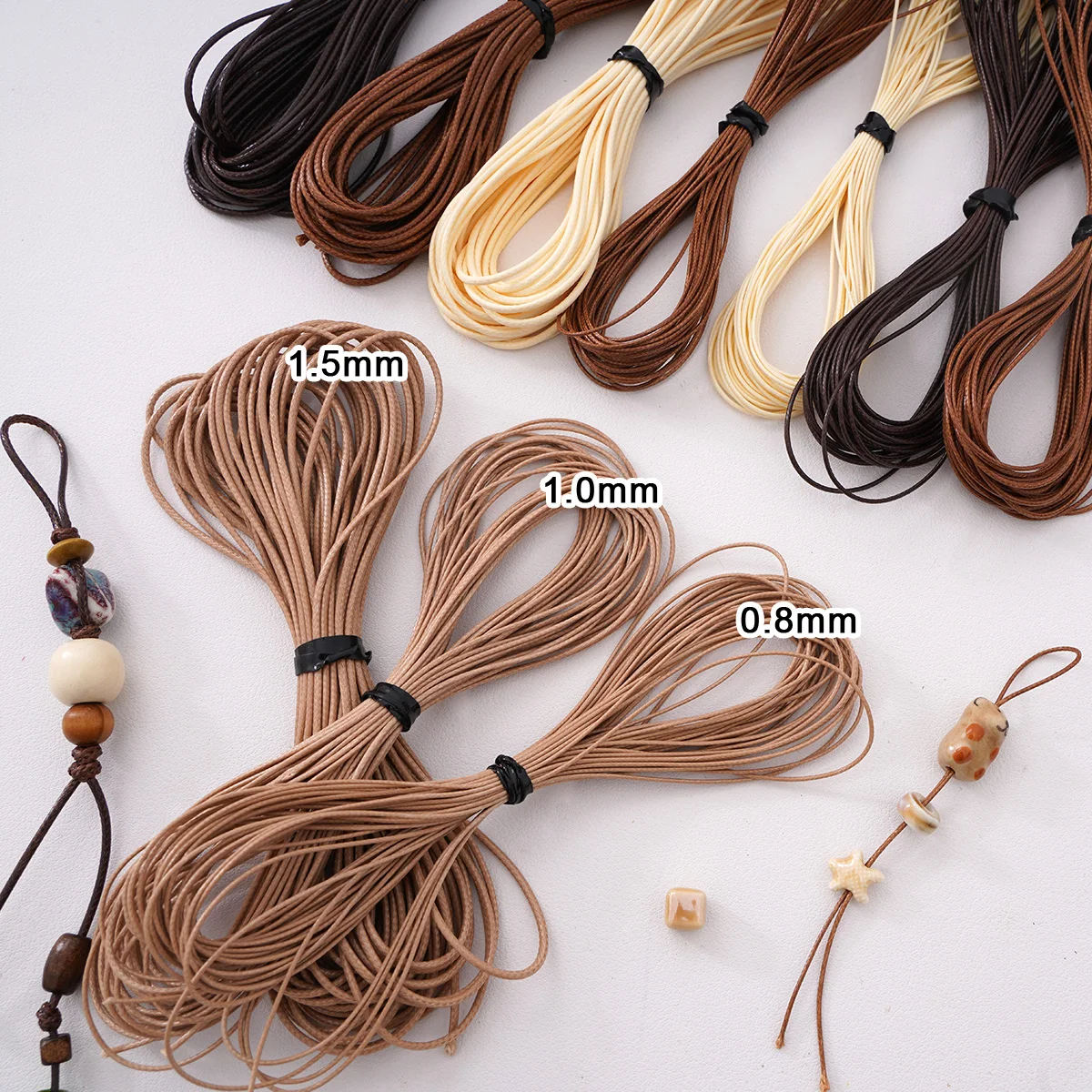 0.8-1.5mm Faux Leather Line Wax Cord Thread Durable String For DIY Necklace Bracelet Handicraft Jewelry Making Accessories image 3