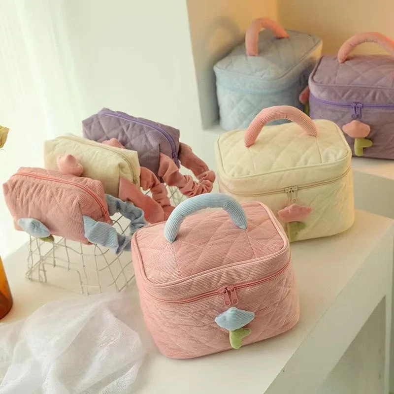 

Женская сумка Dopamine Kawaii, модная портативная вельветовая сумка большой емкости для туалетных принадлежностей, дорожная сумка для хранения косметики для деловых поездок