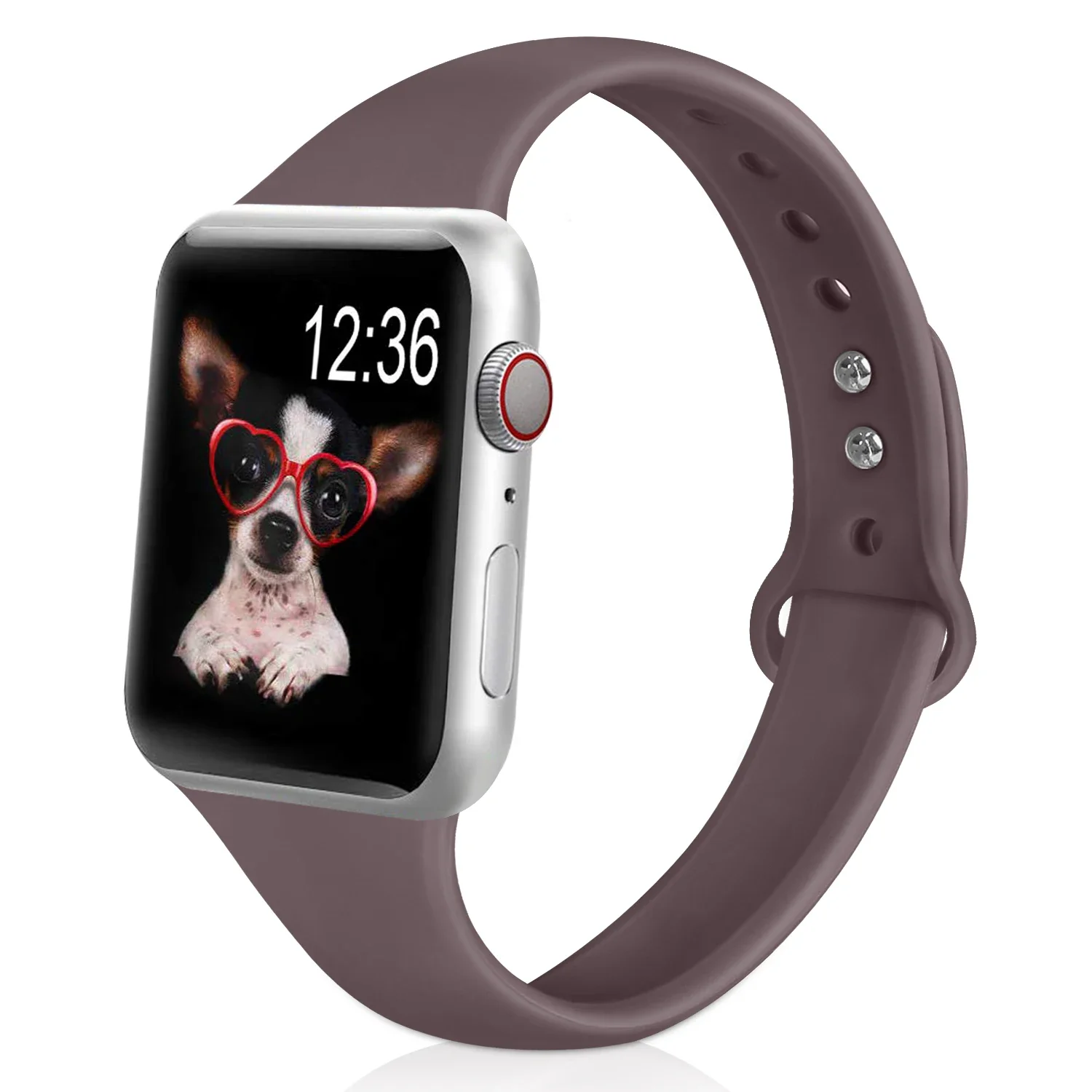 

Fashion Silicone Strap For Apple Watch band for iwatch women 10/9/8/7/6/5/4/3/2 SE slim 38mm 40mm 41mm 42mm 44mm 45mm 46mm 49mm