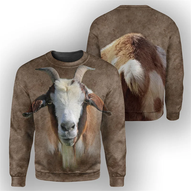 

3D Print Animal Alpaca Cattle Sheep Sweatshirt Men Women Horse Donkey Graphic Pullovers Casual Round Neck Long Sleeve Hoodie