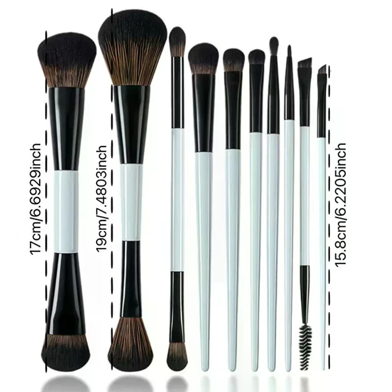 1/3/6/10 قطعة فرشاة وجه كريم أساس مزدوجة الأطراف احترافية لمزج ظلال العيون وخافي عيوب مستحضرات التجميل وأدوات مكياج أحمر الخدود #5