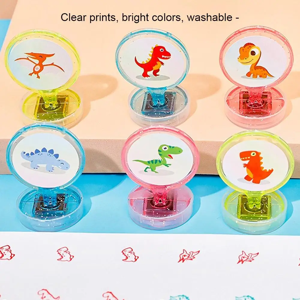 غطاء ختم رياض الأطفال ، منع الحبر من تبخير الأختام الحيوانية ، نمط حيوان أليف لطيف ، ختم لعبة الدماغ اللامع ، سهل الحمل