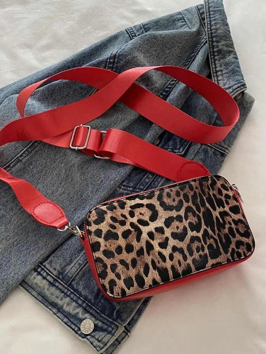 حقيبة كتف صغيرة بلون الحلوى على شكل الفهد - حقيبة كروس/كاميرا/مستحضرات تجميل معدنية للفتيات #5