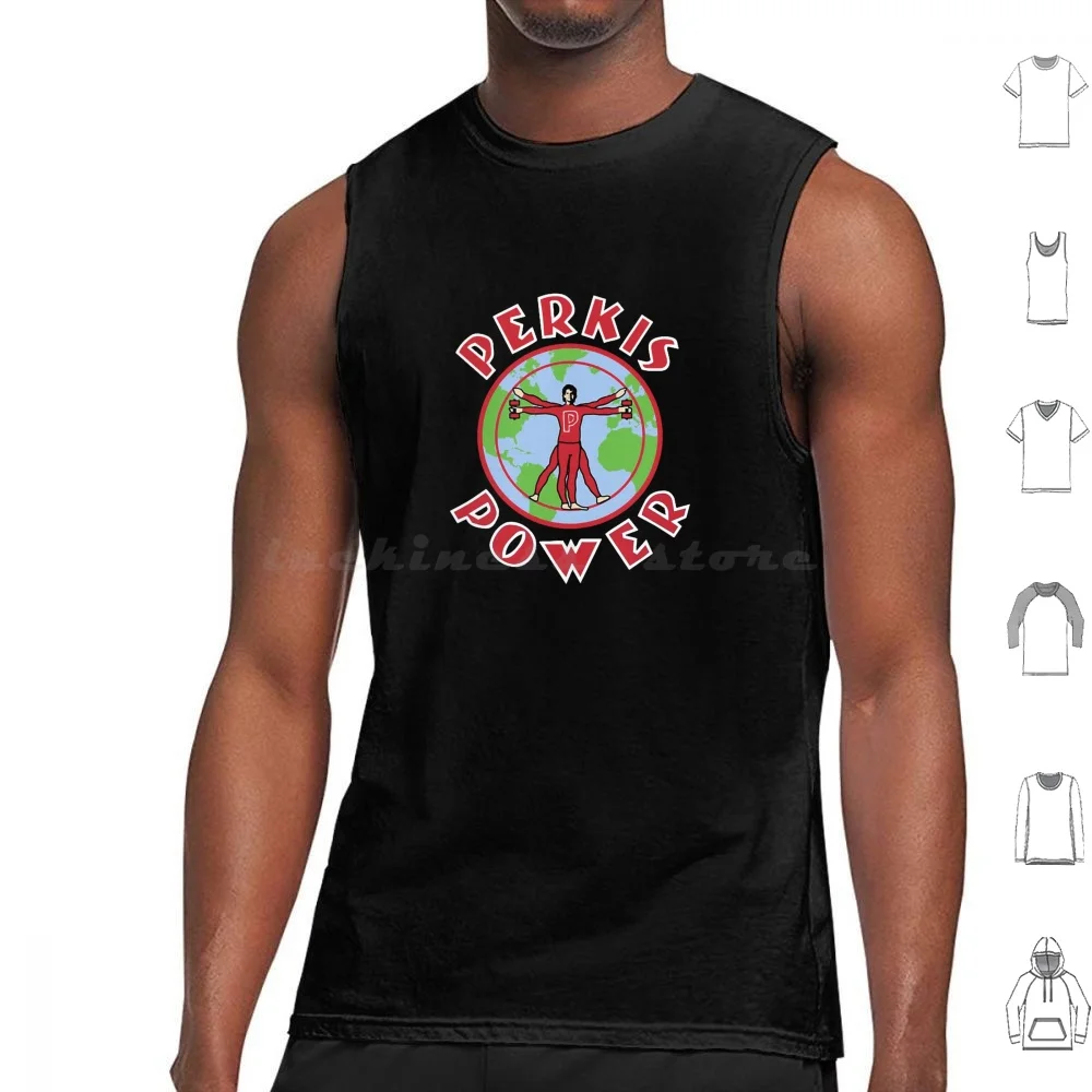 Perkis Power Tank Tops Vest Sleeveless Perkis Power Heavyweights Tony Perkis Camp Hope Nerd Camp 90s Ben Stiller