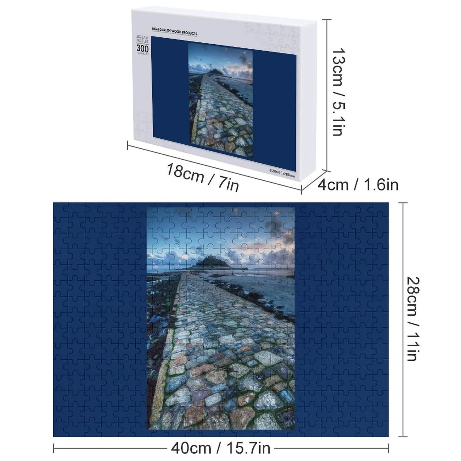 จิ๊กซอว์ คอร์เวย์ ทู สเตน ไมเคิลส์ มานท์ ประเทศคอร์นวอลล์ สหราชอาณาจักร ของเล่นแบบปรับแต่งได้ จิ๊กซอว์ไม้สำหรับเด็กและผู้ใหญ่