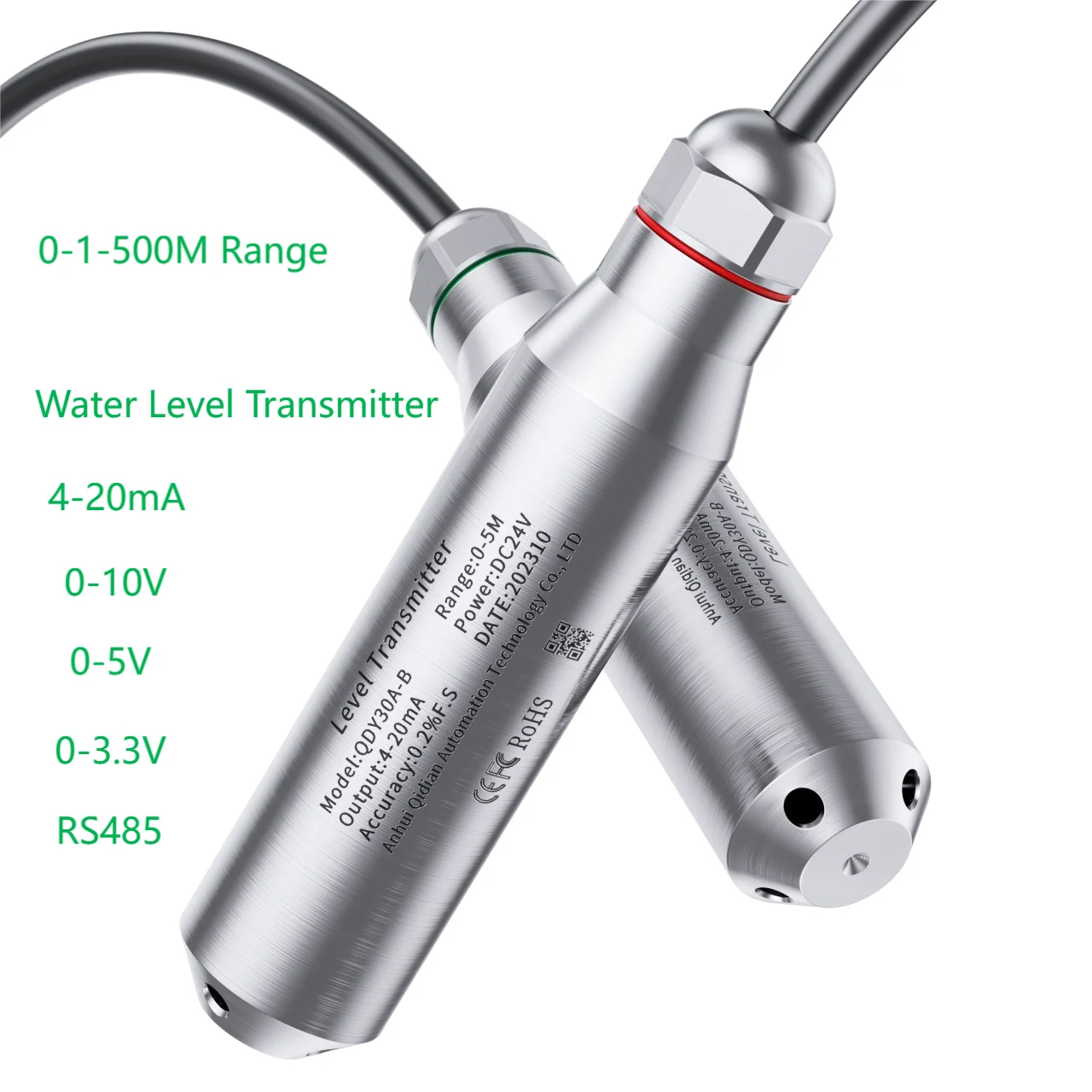 Hidrostática Nível Sensor Transmissor Medidor Transdutor de Alimentação Líquidos dc 24v dc 5v 01m 2m 5m para 420ma 0-10v Saída 03.3v