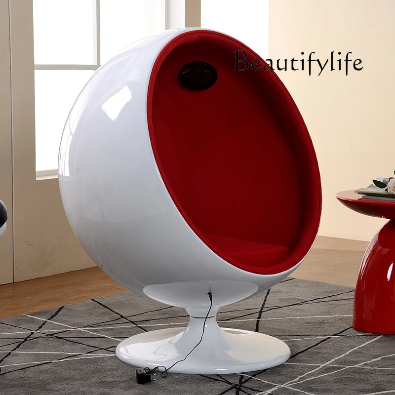 

Nordic creative fiberglass leisure chair simple sofa bubble chair lazy single recliner