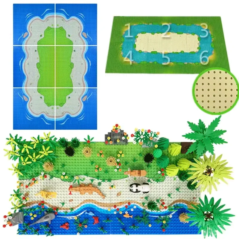 Bloc de construction classique 32x32 points, plaque de Base, jeux, île, prairie, blocs de construction, plaque de Base, figurines de marque compatibles, vue sur la ville
