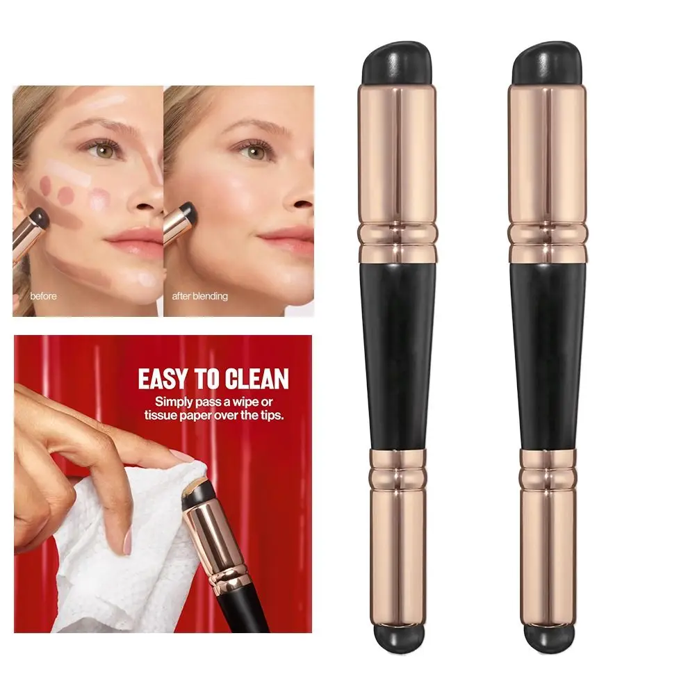 Hot Dual Ended Makeup Applicator Silicone Black Lip Brush Multi-function Soft Makeup Blender Tool For Application and Contouring