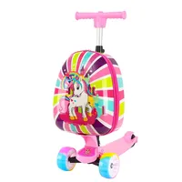 2025 New kids Scooter luggage,skateboard suitcase on wheels,children's gift,Cute Cartoon small trolley case,rolling luggage bag