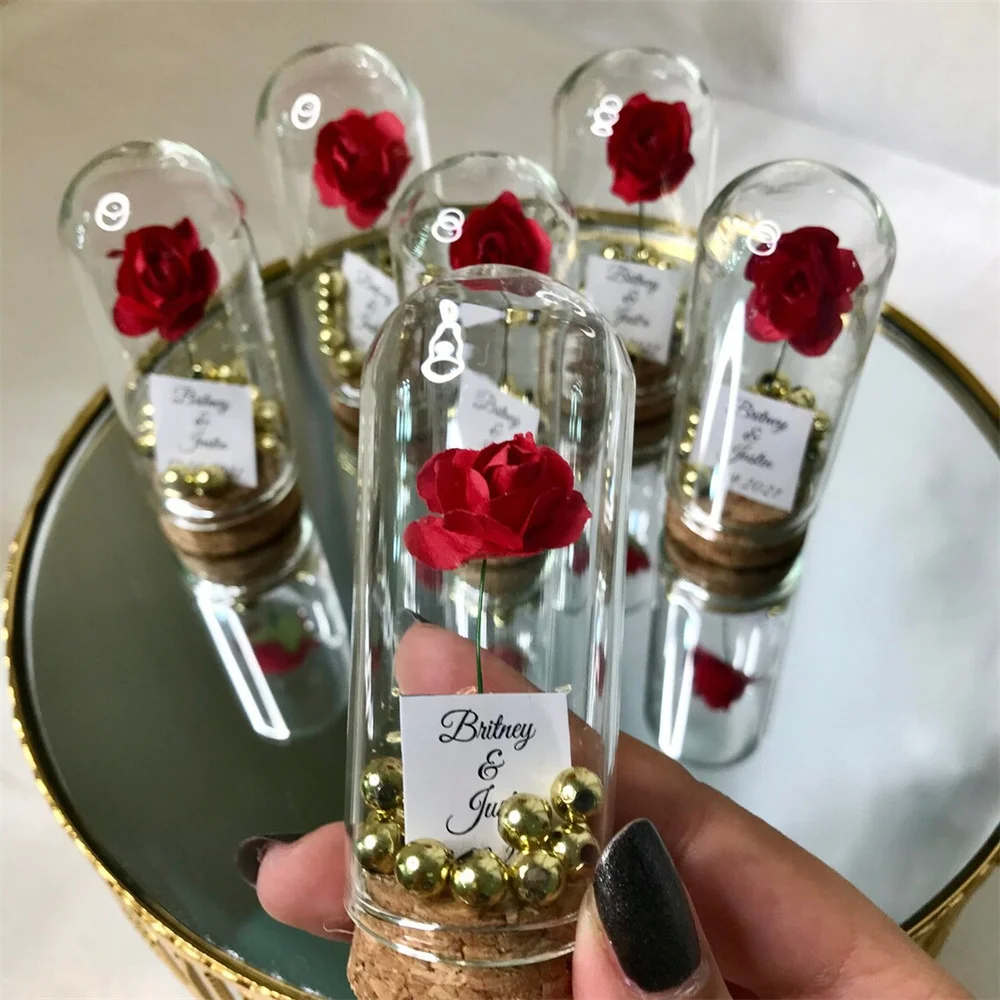 

Christmas Favors, Holiday Party favors, Beauty and the Beast Mini Glass Favors for Guests, New Year Gift, Rustic Bulk Favors