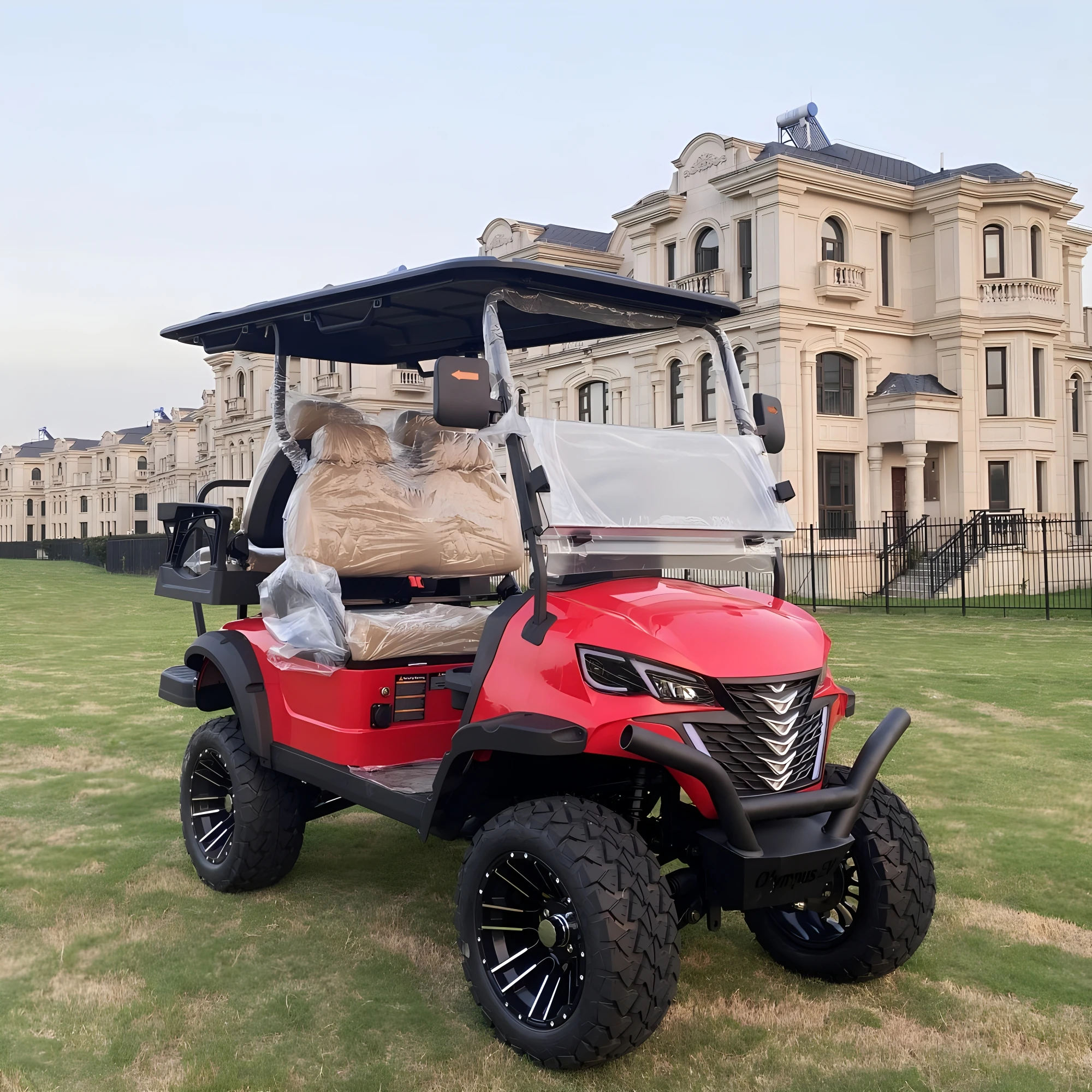 Electric Golf Cart with Club Tour Bus off-Road Independent Suspension Half-Slope Self-Parking 2-8 Person Lithium Battery Version