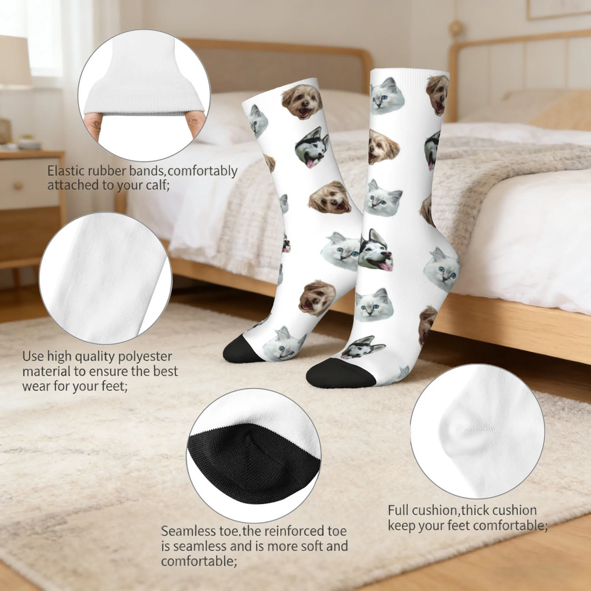 Calzini personalizzati con motivo volto Calzini personalizzati unisex Calzini personalizzati con motivo animali domestici Calzini fotografici Calzini personalizzati come regali